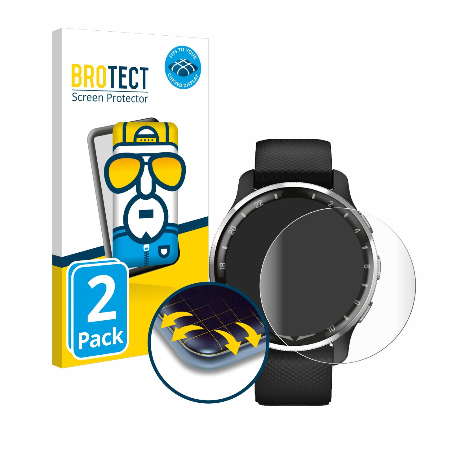 BROTECT 2x Air Schutzfolie(für Curved Garmin Flex 3D Full-Cover X10) D2