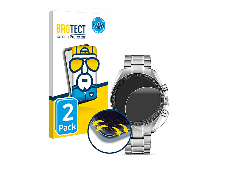(42 3D Flex Curved Professional Moonwatch Omega BROTECT Schutzfolie(für Full-Cover mm)) Speedmaster 2x
