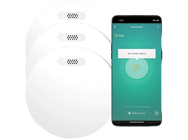 AROHA Smart Connect - 10 Batterie 3 Rauchmelder, Jahres WLAN, - weiß Set