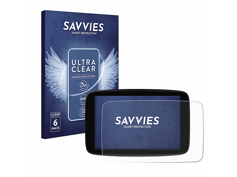 SAVVIES 6x klare Schutzfolie(für TomTom GO Superior 7\