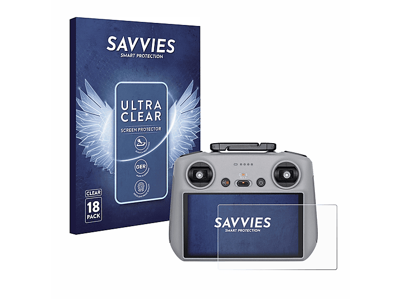 SAVVIES 18x klare Schutzfolie(für DJI 2) RC