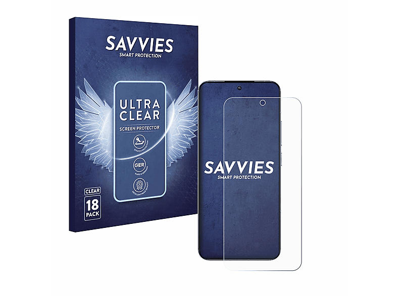 SAVVIES 18x klare Schutzfolie(für Xiaomi 14)
