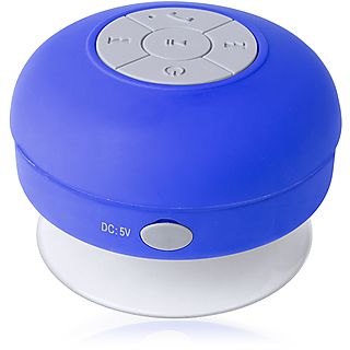 Altavoz inalámbrico - DAM ELECTRONICS Rariax Bluetooth con ventosa, resistente a salpicaduras de agua, especial ducha, Bluetooth, Azul