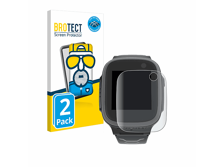 BROTECT 2x Flex matt Full-Cover 3D Curved Schutzfolie(für Vodafone Smart Watch X5) | Smartwatch Schutzfolien & Gläser