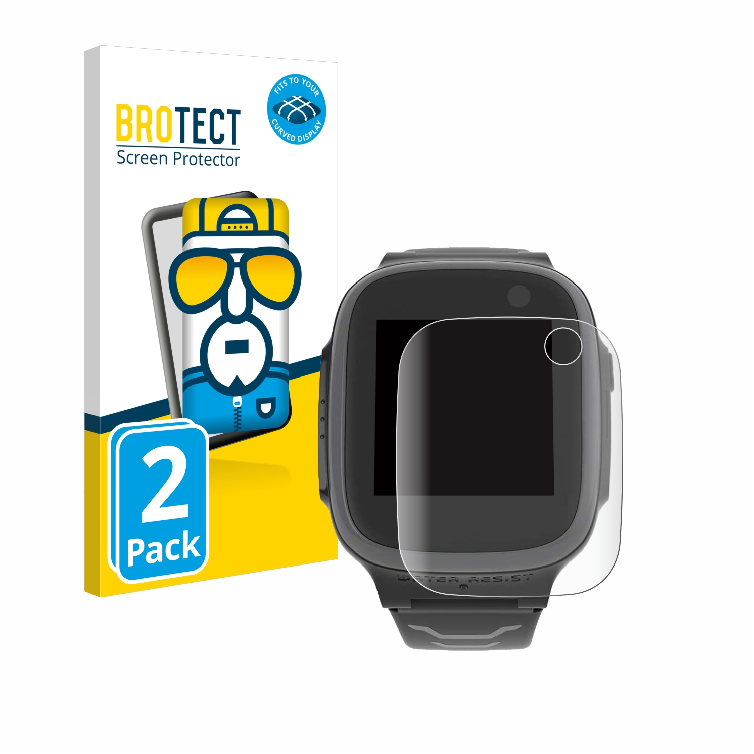 BROTECT 2x Watch Schutzfolie(für Curved Full-Cover Smart Vodafone X5) 3D Flex