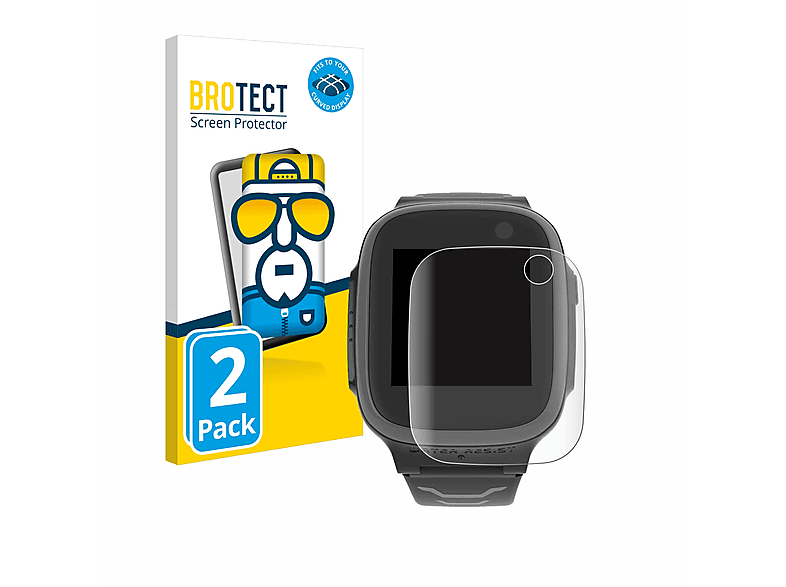 BROTECT 2x Flex Full-Cover 3D Curved Schutzfolie(für Vodafone Smart Watch X5)