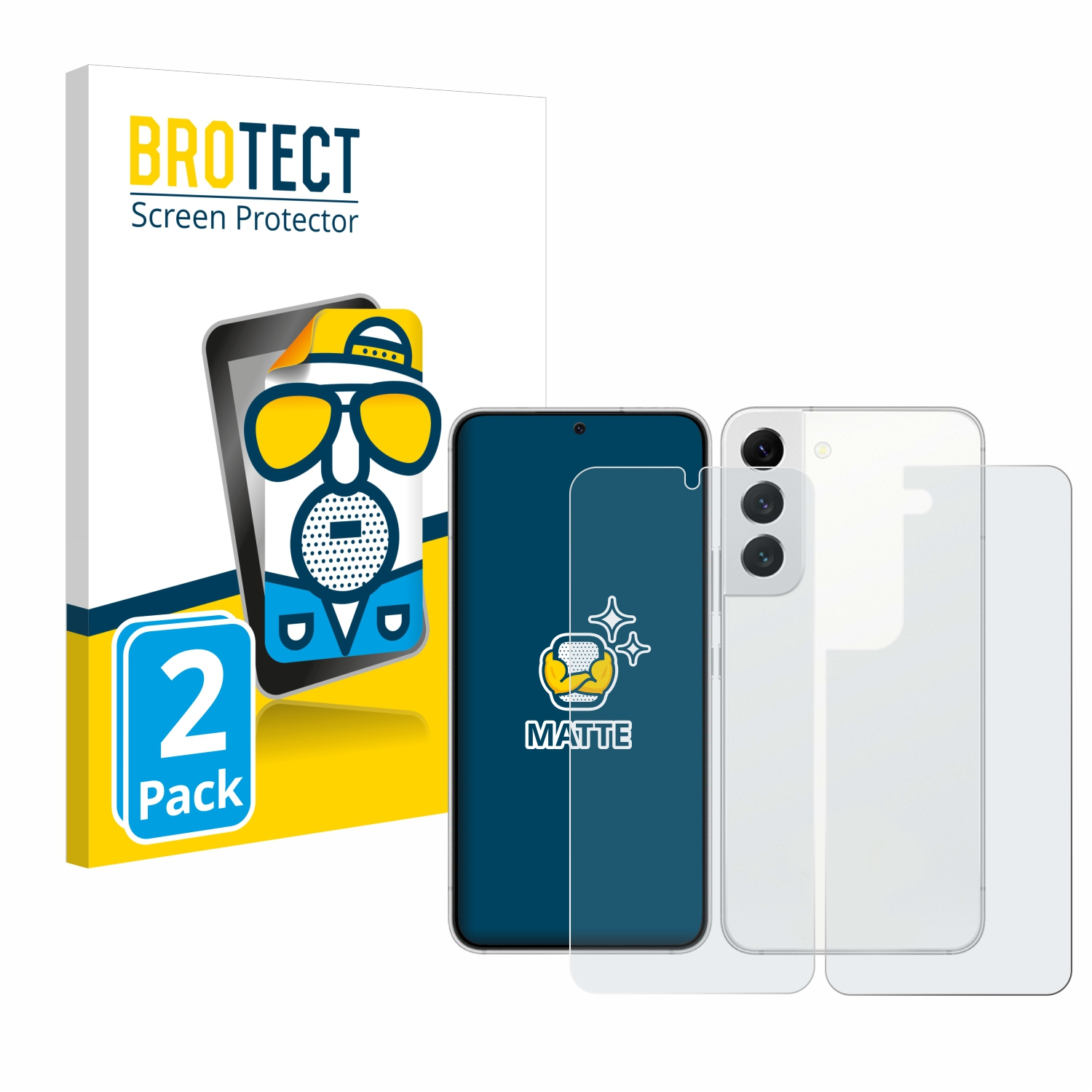 BROTECT 2x Enterprise Samsung Edition) S22 matte Schutzfolie(für Galaxy