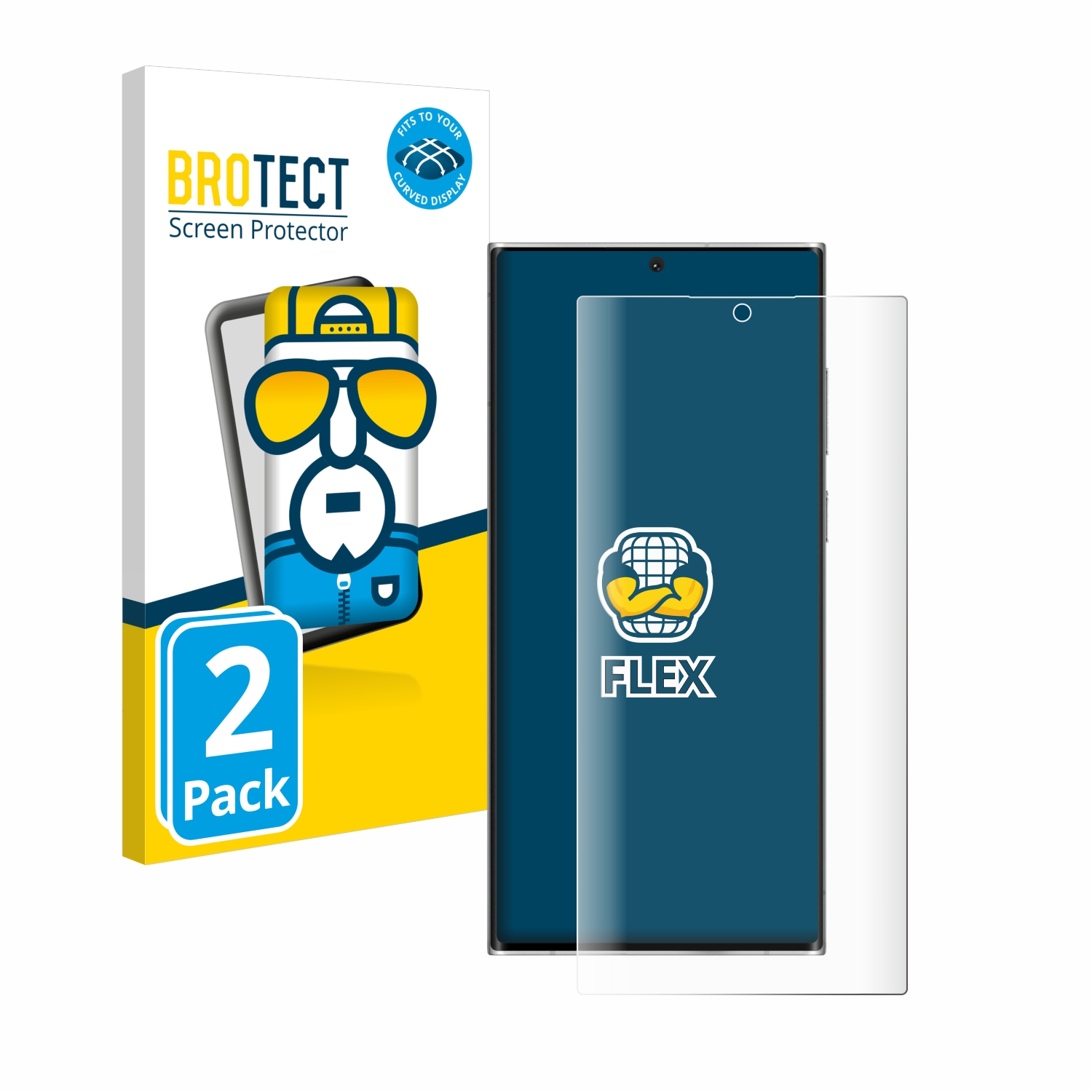 BROTECT 2x Flex Full-Cover S22 Edition) 3D Ultra Schutzfolie(für Samsung Galaxy Curved Enterprise 5G