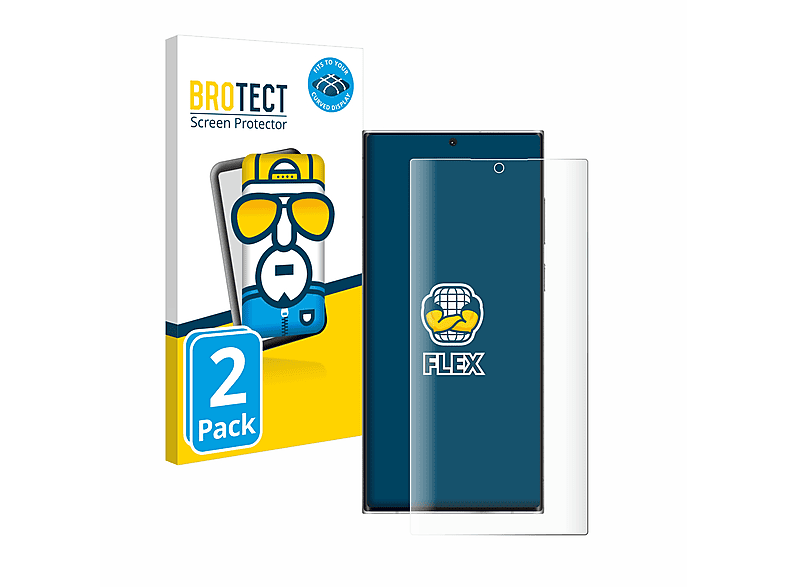 BROTECT 2x Flex Full-Cover S22 Edition) 3D Ultra Schutzfolie(für Samsung Galaxy Curved Enterprise 5G