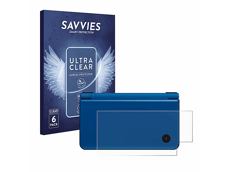 SAVVIES 6x klare (Gehäuse)) Nintendo DSi XL Schutzfolie(für