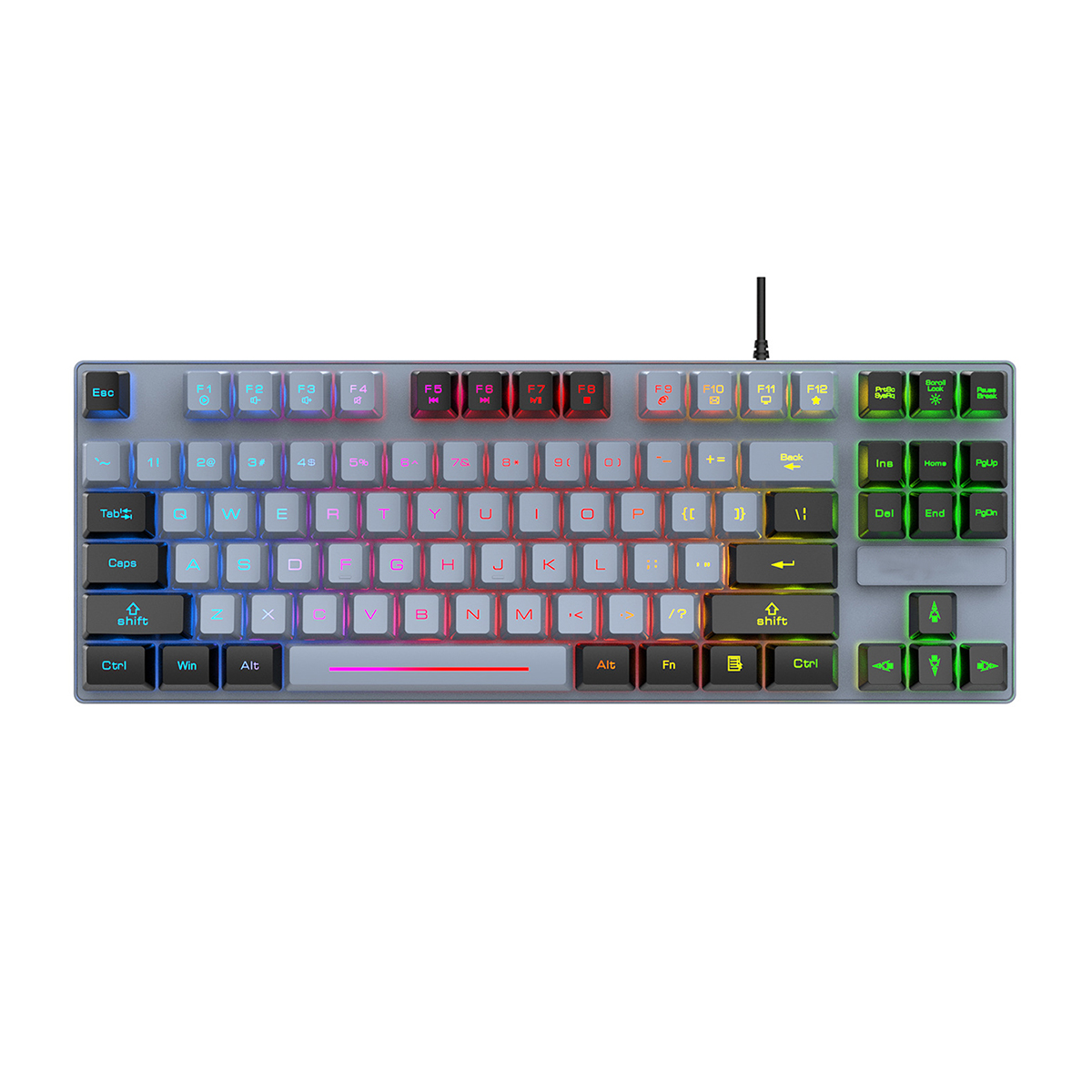 SYNTEK Tastatur grau Dual Farbe Feel Verdrahtet Feeling Patchwork Tastatur, Tastatur, USB Mechanisches Mechanical