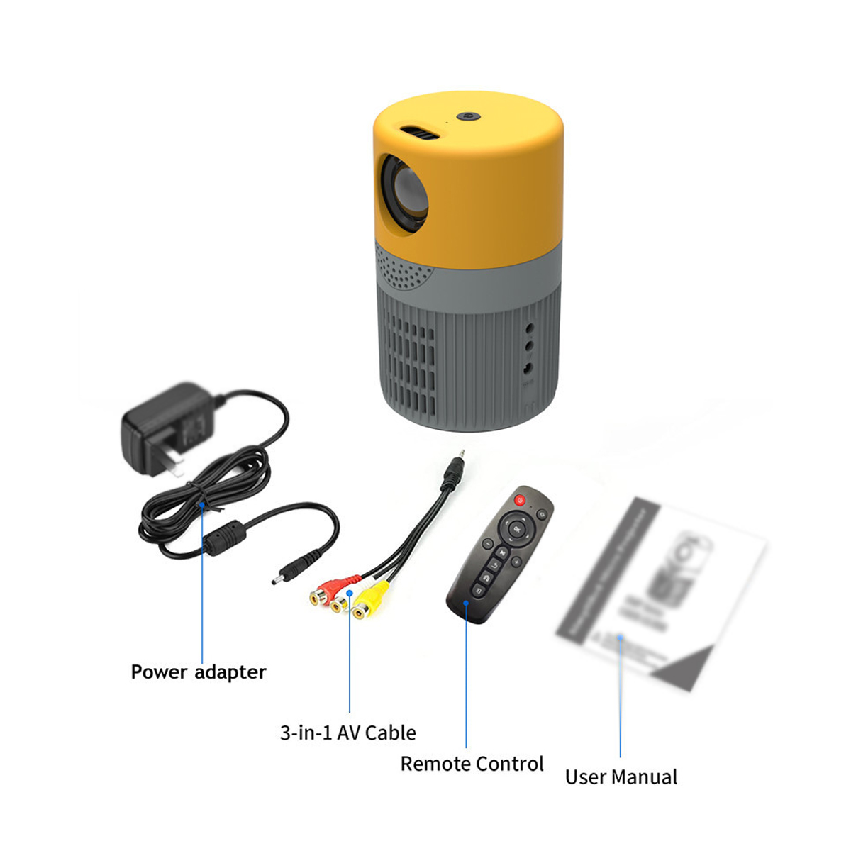 Schwarz-Weiß-Projektor Unterstützung Micro SYNTEK Portable 1080P HD-Projektor Beamer(Full-HD) Mini