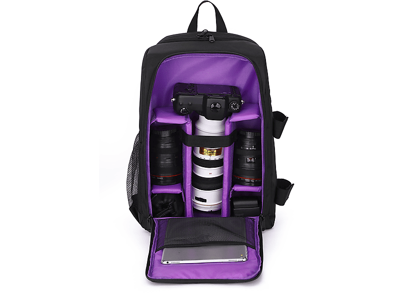 SYNTEK SLR Digitalkamera Tasche Schultern Outdoor-Fotografie Tasche wasserdicht tragen Rucksäcke Kameratasche, lila