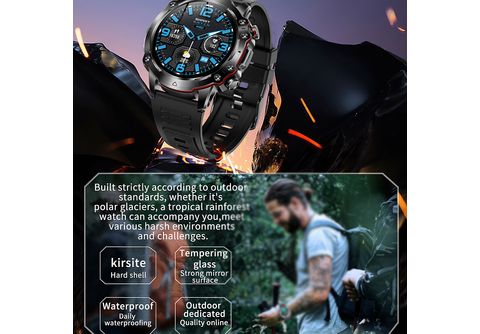 Smartwatch - SYNTEK Smartwatch NFC Bluetooth Talk Pulso Presión arterial  Oxígeno sanguíneo Reloj deportivo, negro