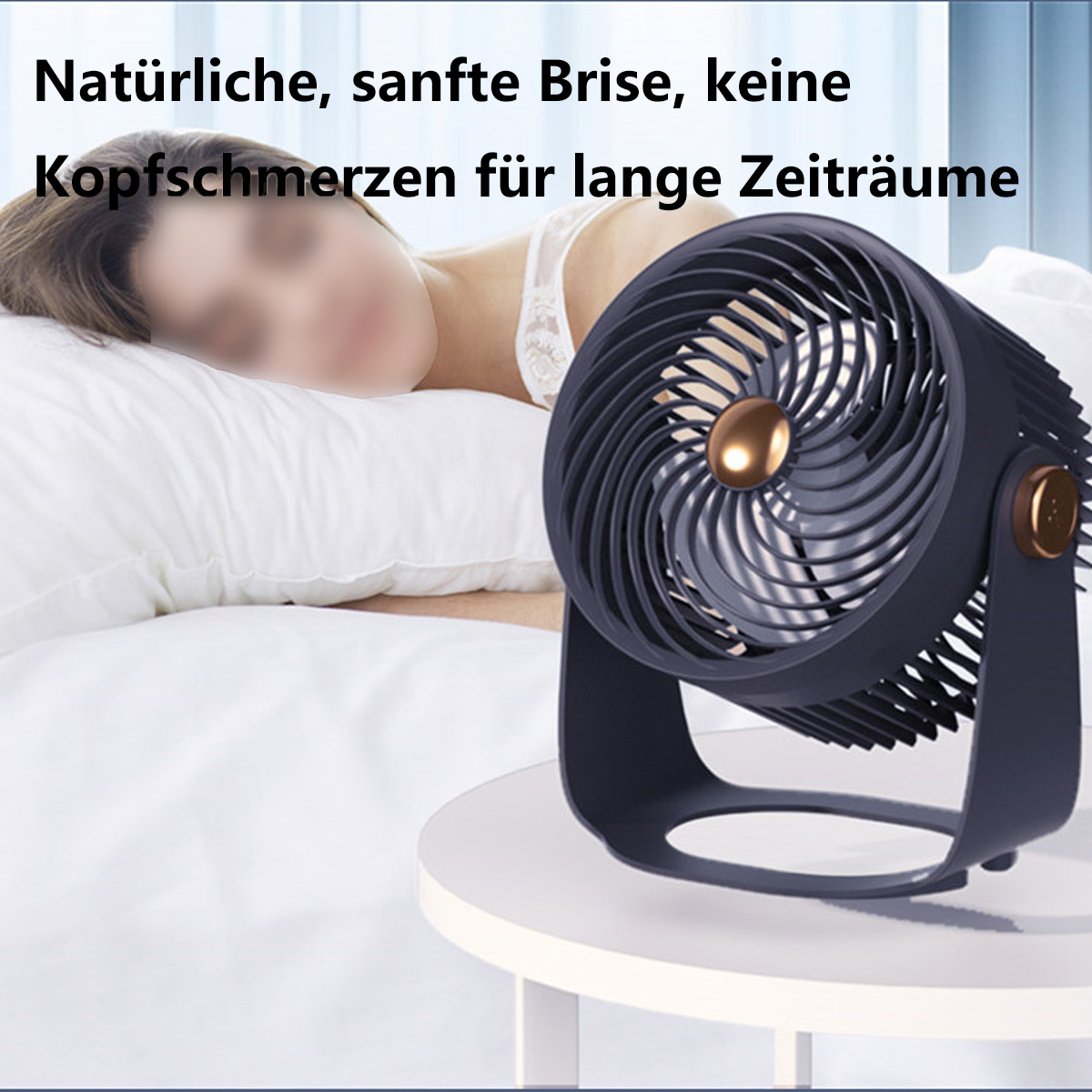 SYNTEK Umwälzventilator Schwarz Leise Hohe Ventilator Windleistung Home Stand Tischventilator Klappbarer Schwarz