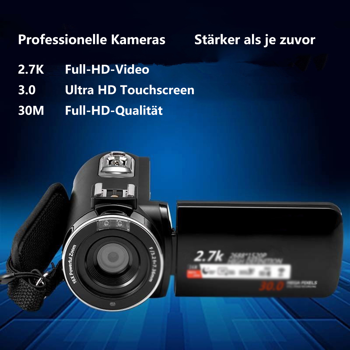 SYNTEK Camcorder 30 Megapixel hochauflösende Digital-Camcorder All-in-One-Kamera Zoom Video , Fotoaufnahme Digitalkamera 16Xopt