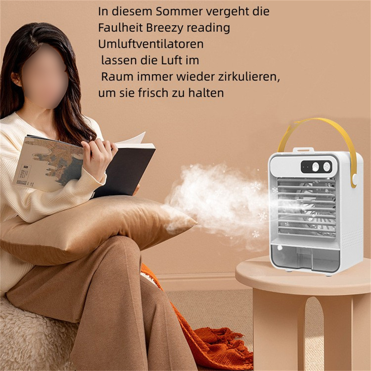 SYNTEK Klimaanlage Ventilator Klimaanlage weiß Weiß Kühlung (Raumgröße: kleine stumm Plug-in Kühler Luftbefeuchter m²) 20
