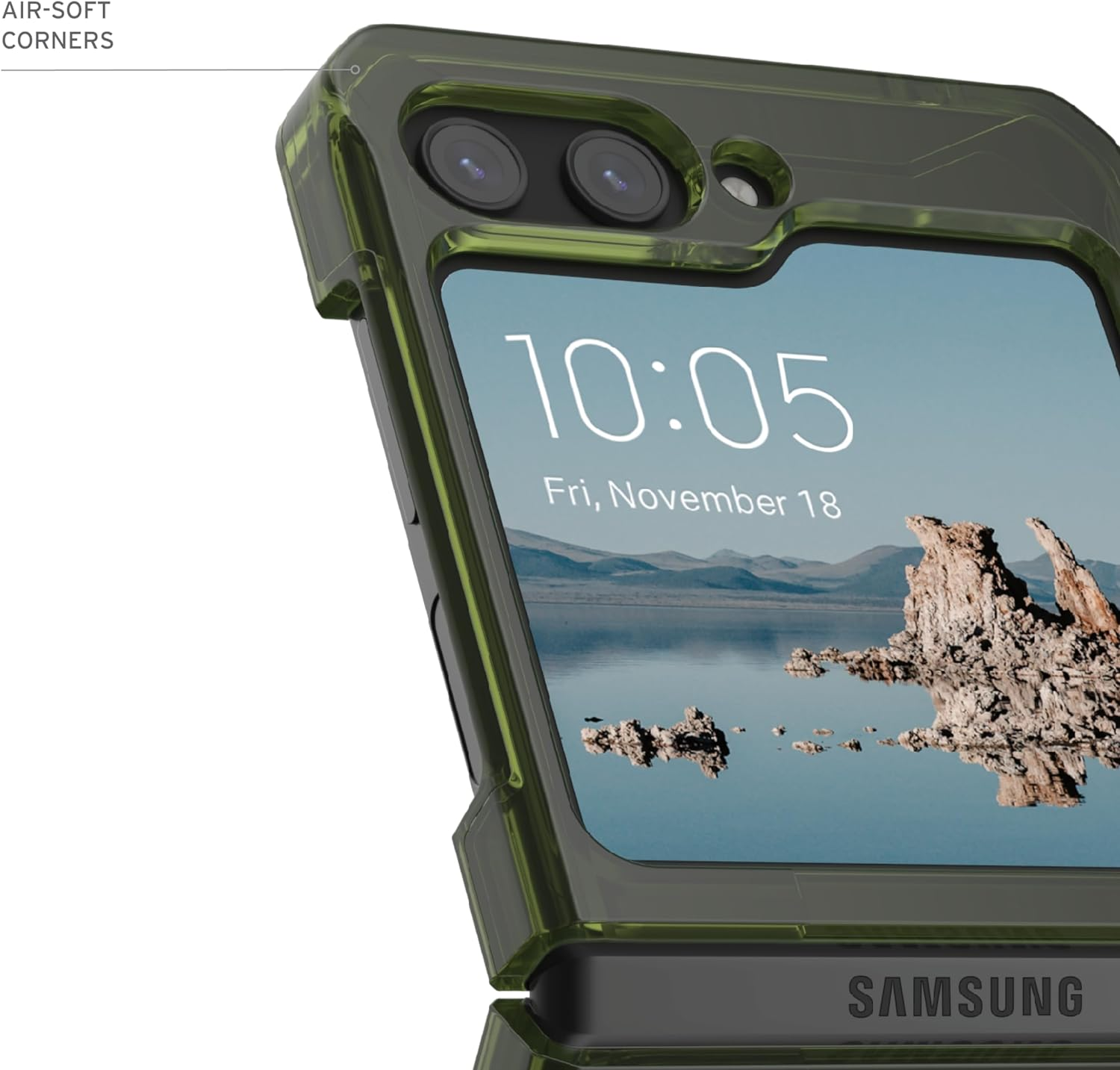 URBAN ARMOR GEAR Galaxy 5G, Samsung, Pro, Z Plyo (transparent) Flip5 grau / olive space Backcover