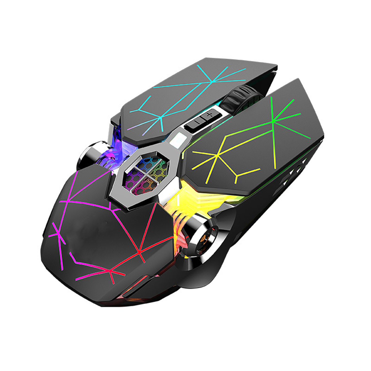 Maus wassergekühlte schwarz SYNTEK Wireless Mouse Gaming Maus Rechargeable mechanische Maus, beleuchtete Stille