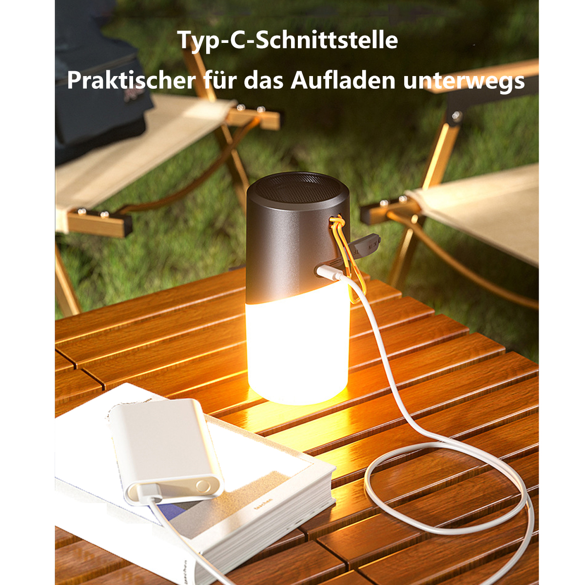 SYNTEK Lautsprecher Wireless bluetooth speaker portable waterproof Weiß, small light audio light Wasserfest Bluetooth-Lautsprecher, outdoor ambient