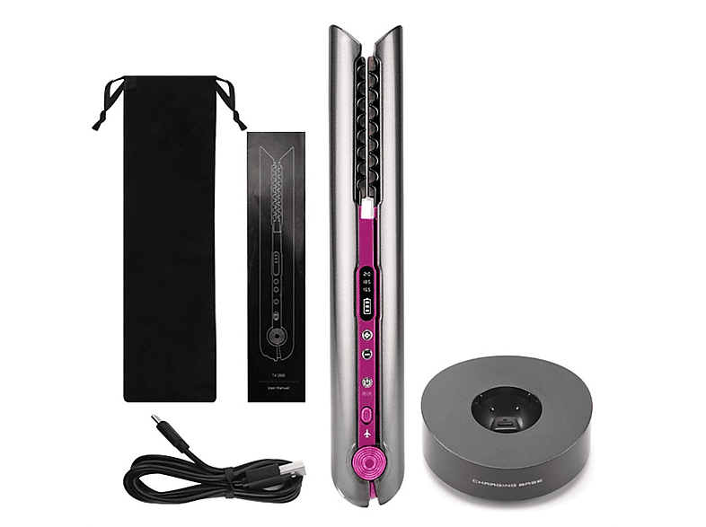 Haarglätter, Curl Lockenstab Curling Temperaturstufen: 2 Clamp in 3 Cordless 1 Iron SYNTEK Haarglätter Portable Straight