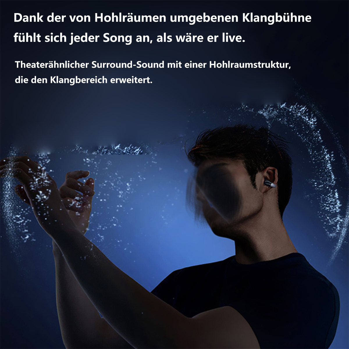 SYNTEK Bluetooth Headset Bluetooth On-ear Headset, Clip Ohr hohe Typ Blau Laufen Klangqualität blau Bluetooth-Kopfhörer Sport