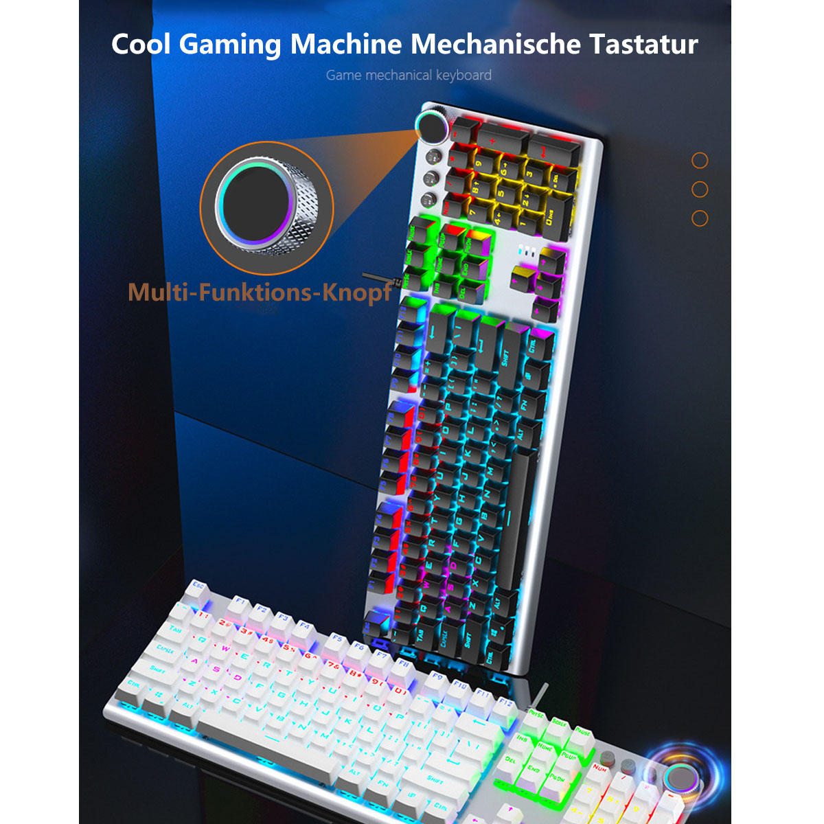 SYNTEK Mechanische Tastatur Dual Tea Einstellbare Gaming Tastatur, Rote Shaft Shaft Mechanisch Sense Tastatur Shaft