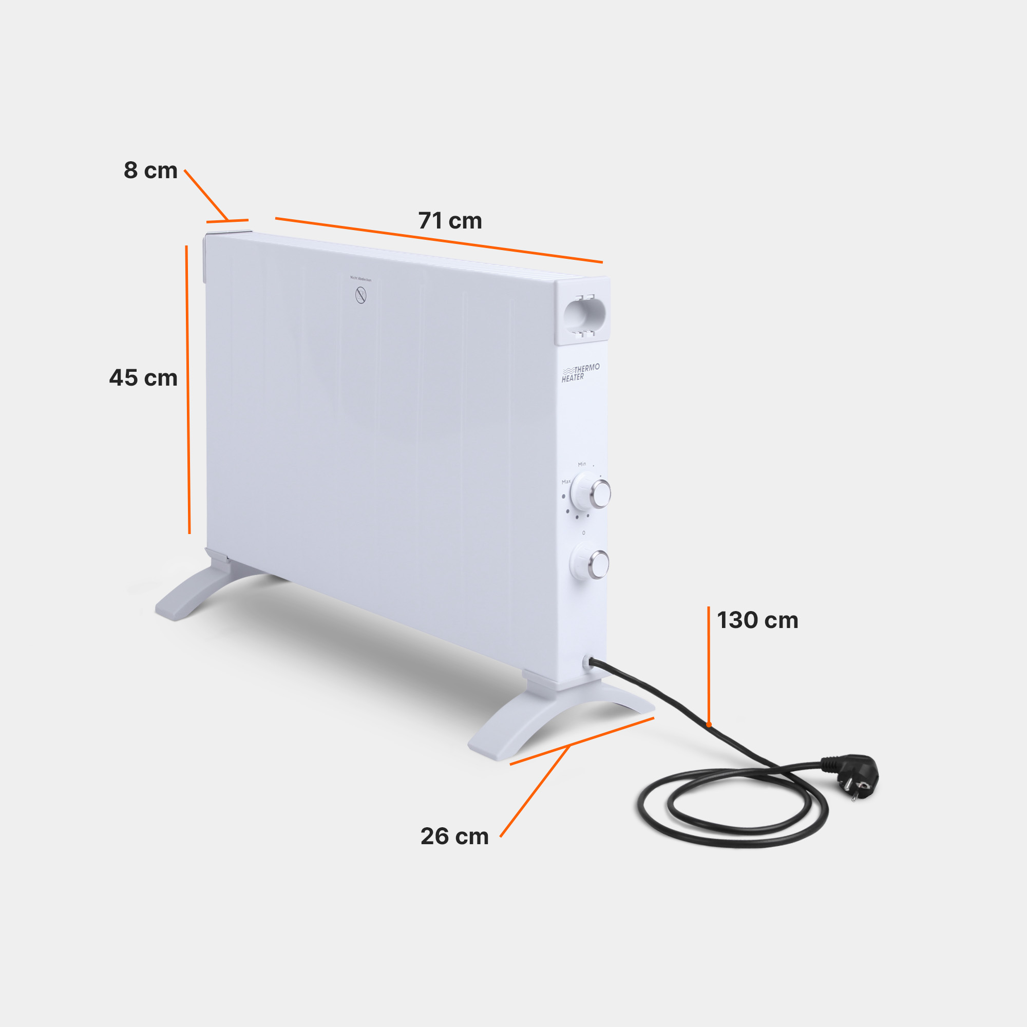 Konvektor Raumgröße: m²) BESTLIVINGS (2500 28 Watt, TH-06777