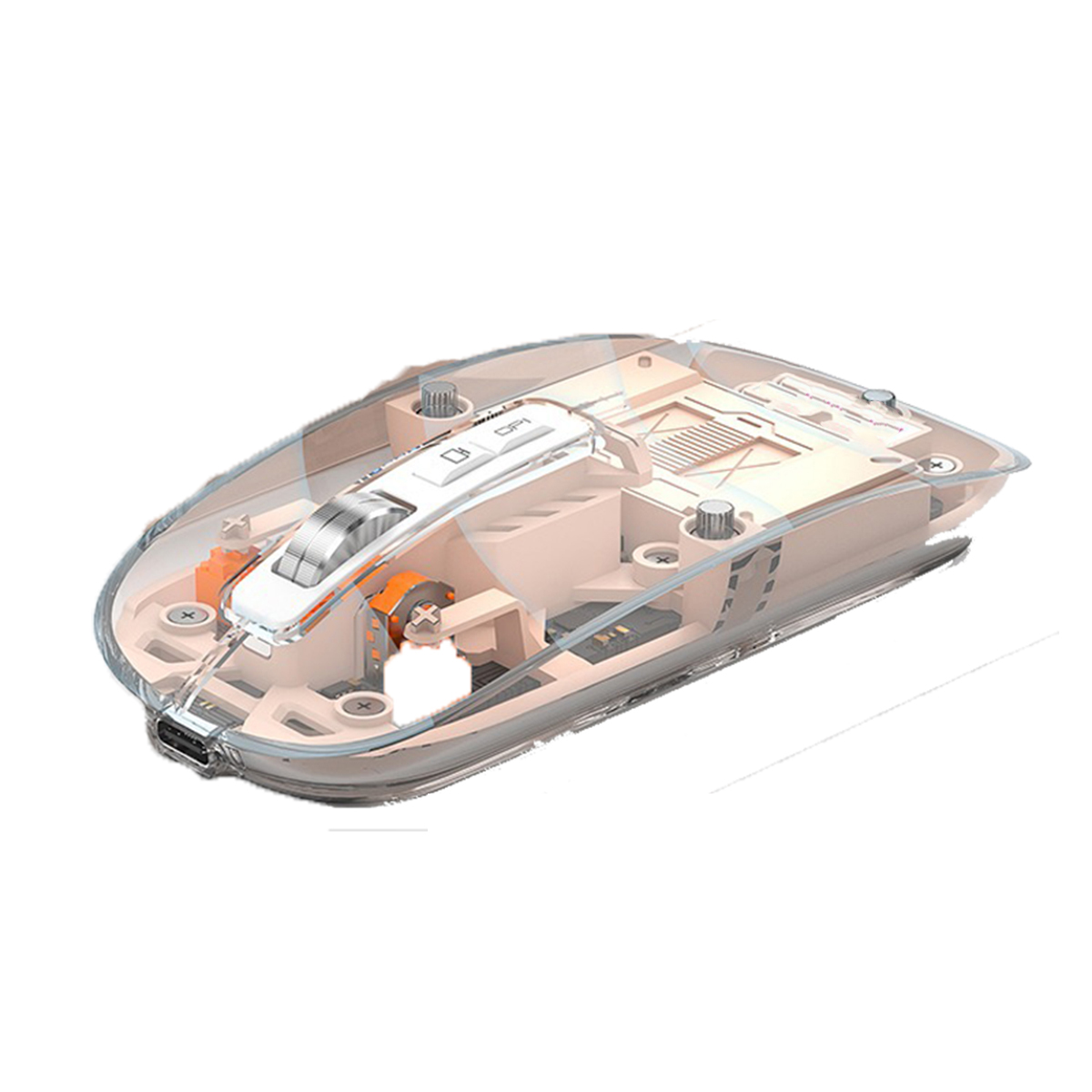 SYNTEK Maus Wireless Bluetooth Tri-mode rosa Maus Transparent Stumm Notebook Büro Wiederaufladbar Maus