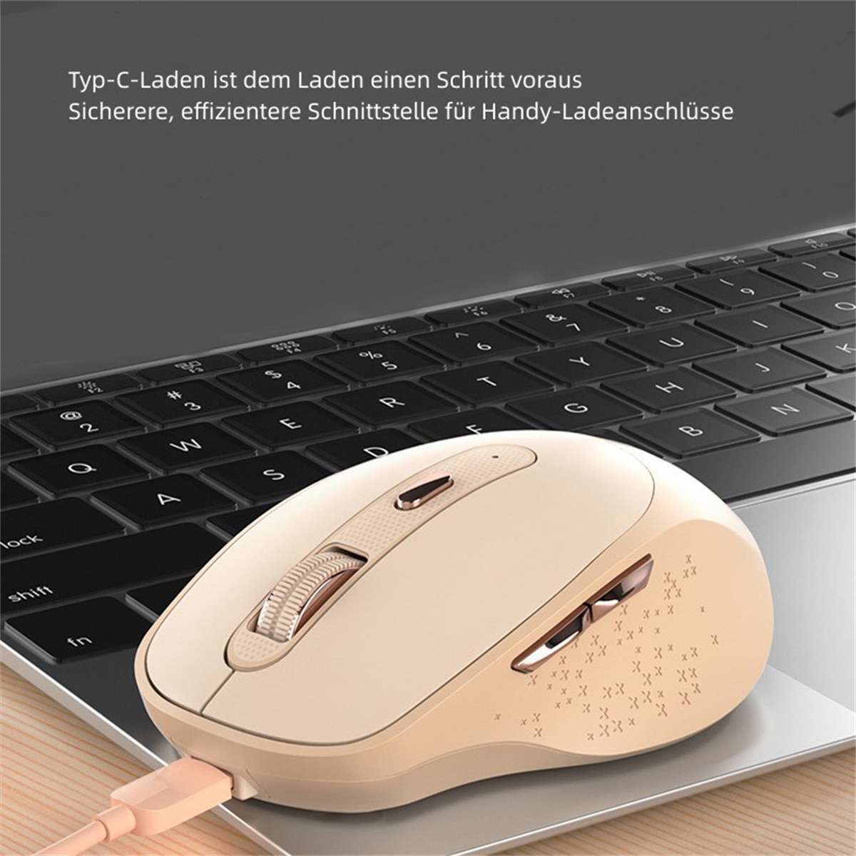 SYNTEK Maus Schwarz Bluetooth Wireless Mouse schwarz Silent Rechargeable Maus