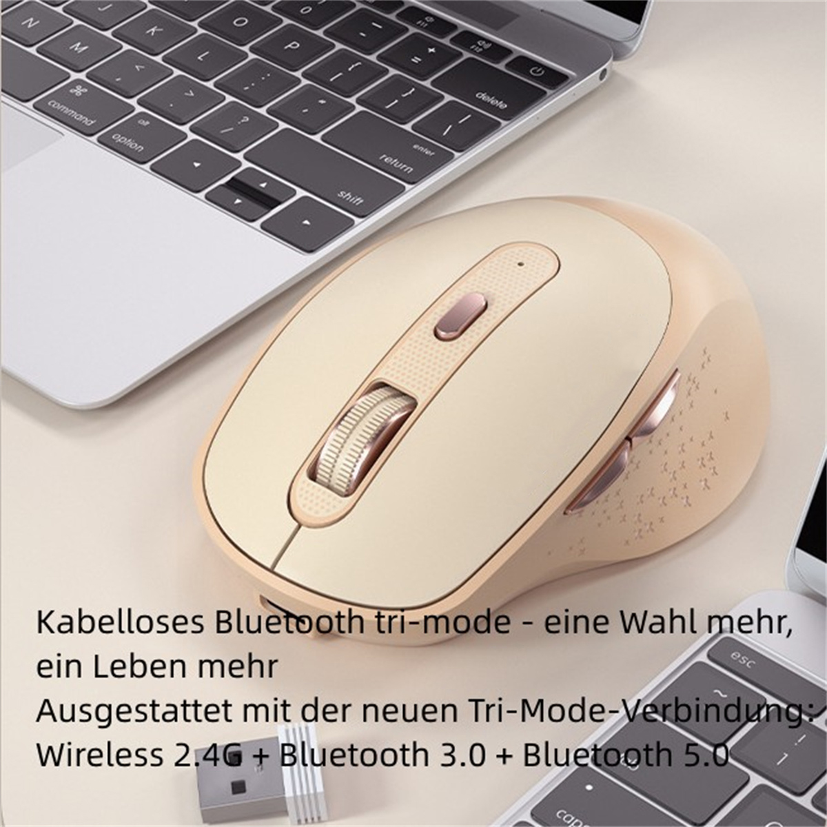 Wiederaufladbare Bluetooth Maus Rosa Maus Rosa Wireless Stille SYNTEK Maus,