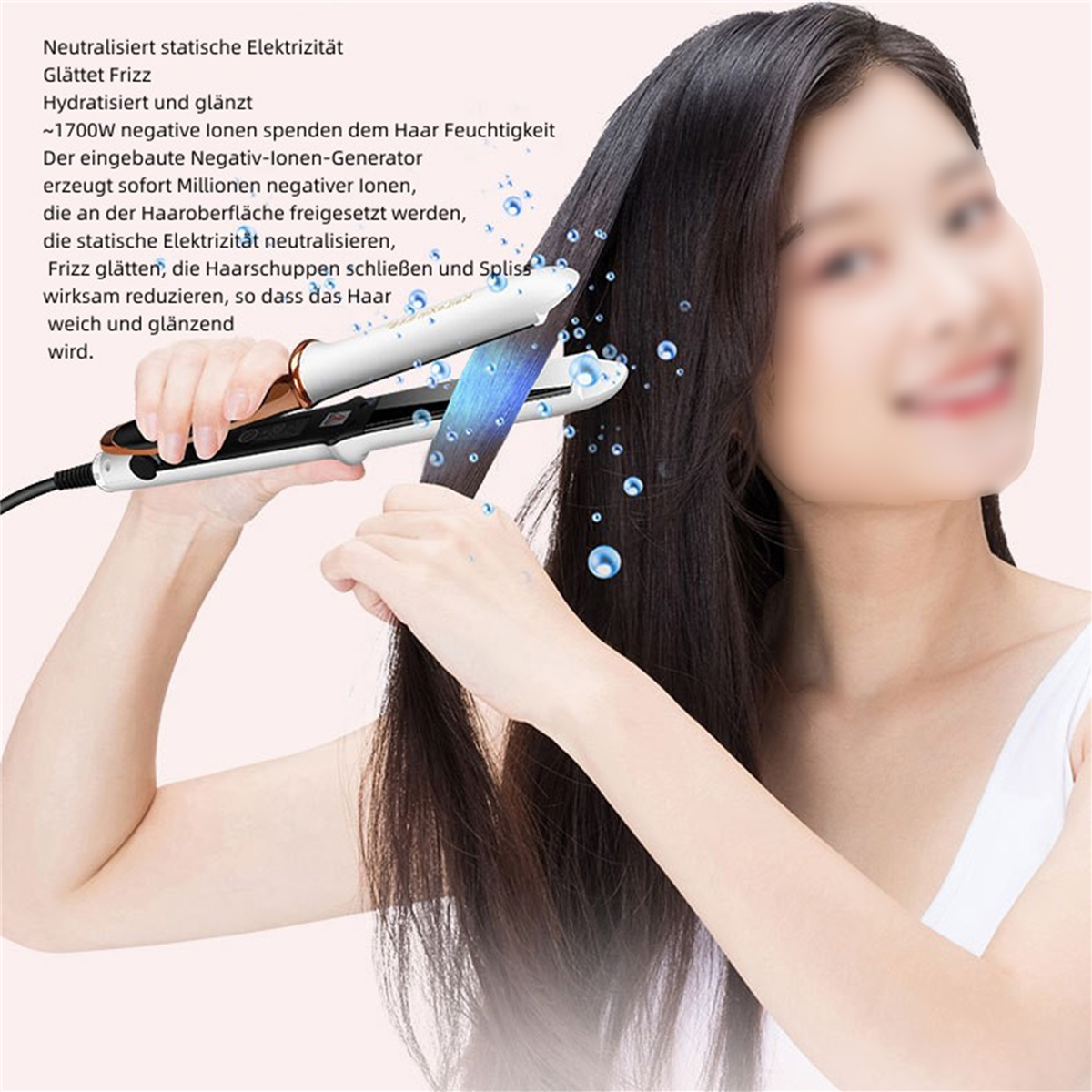 Elektrische SYNTEK Temperaturstufen: Dual Purpose Haarglätter, Curl 4 Adjustable Straight Haarschneidemaschine Temperature Schwarz