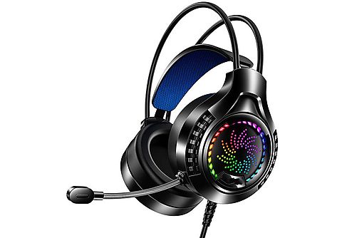Auriculares gaming - Auriculares PC Wired Glow USB Gaming Headset SYNTEK,  Circumaurales, negro