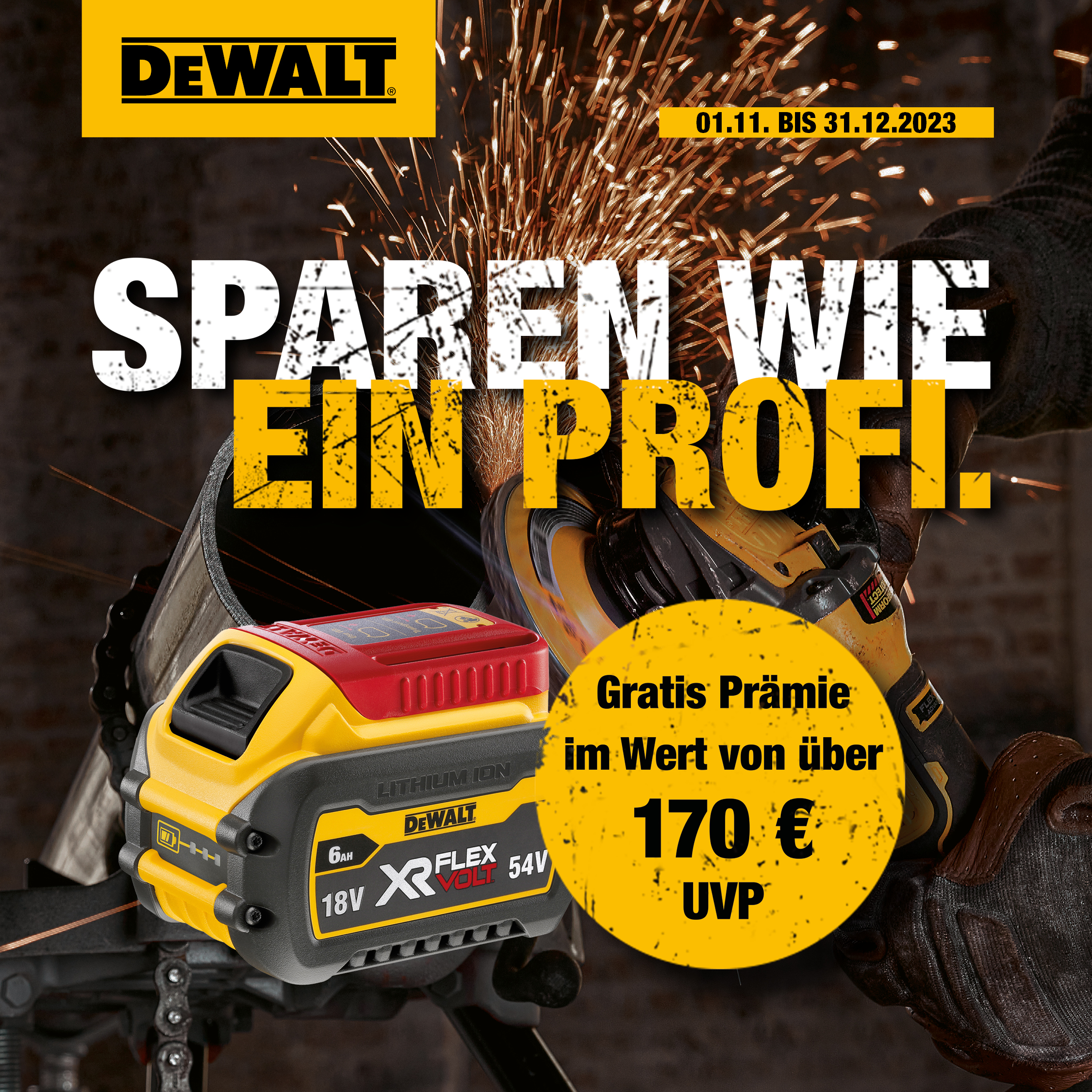 DEWALT DCW210NT-XJ/DCD777P1-QW/2x DCB184-XJ Akku-Werkzeug-Set, schwarz/gelb