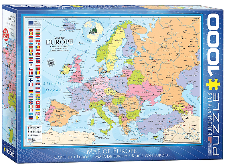 EUROGRAPHICS puzzle Karte von Europa - 1000 Teile Puzzle