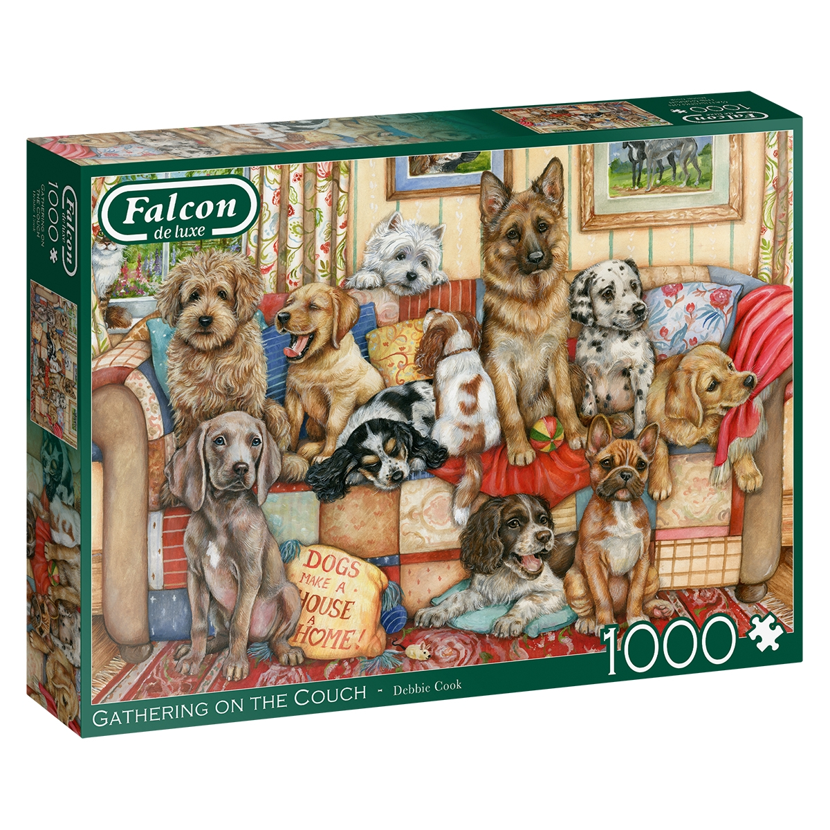 FALCON Jumbo 11293 Gathering The Mehrfarben Teile on Zubehör, Dog Couch-1000 Puzzle