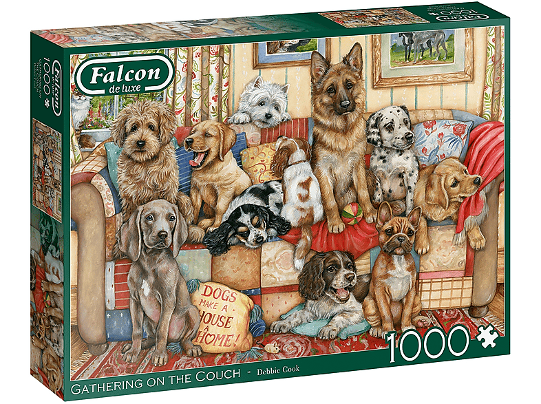 FALCON Jumbo 11293 Gathering on The Couch-1000 Teile Dog Zubehör, Mehrfarben Puzzle