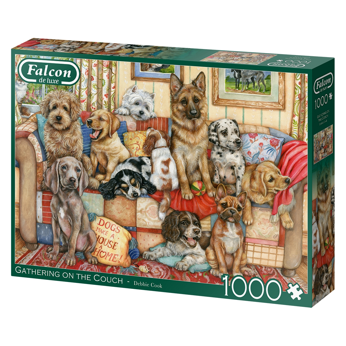 Zubehör, Gathering The Mehrfarben Dog Jumbo FALCON Puzzle on 11293 Couch-1000 Teile
