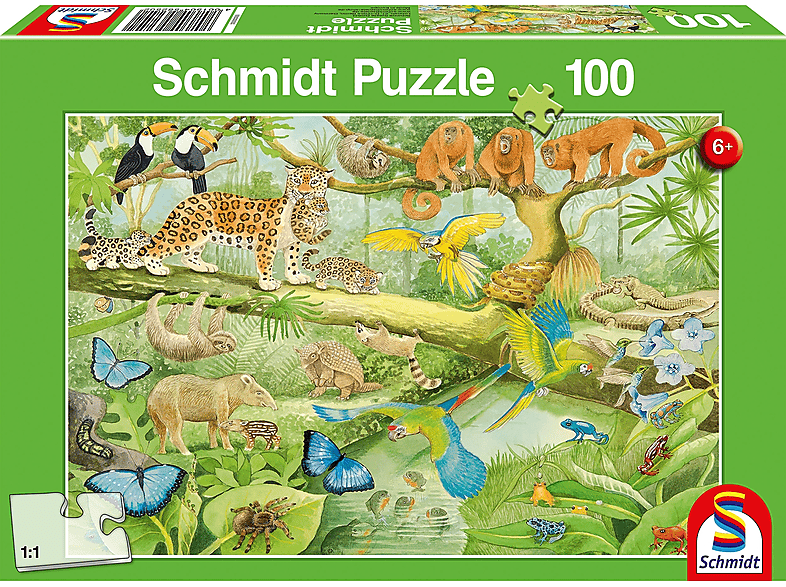 SCHMIDT SPIELE puzzle Tiere im Dschungel - 100 Teile - 6+ Puzzle