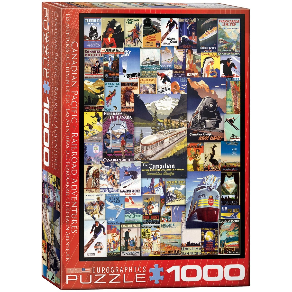 Poster puzzle Rail EUROGRAPHICS 1000 Vintage Pacific - - Canadian Puzzle Teile