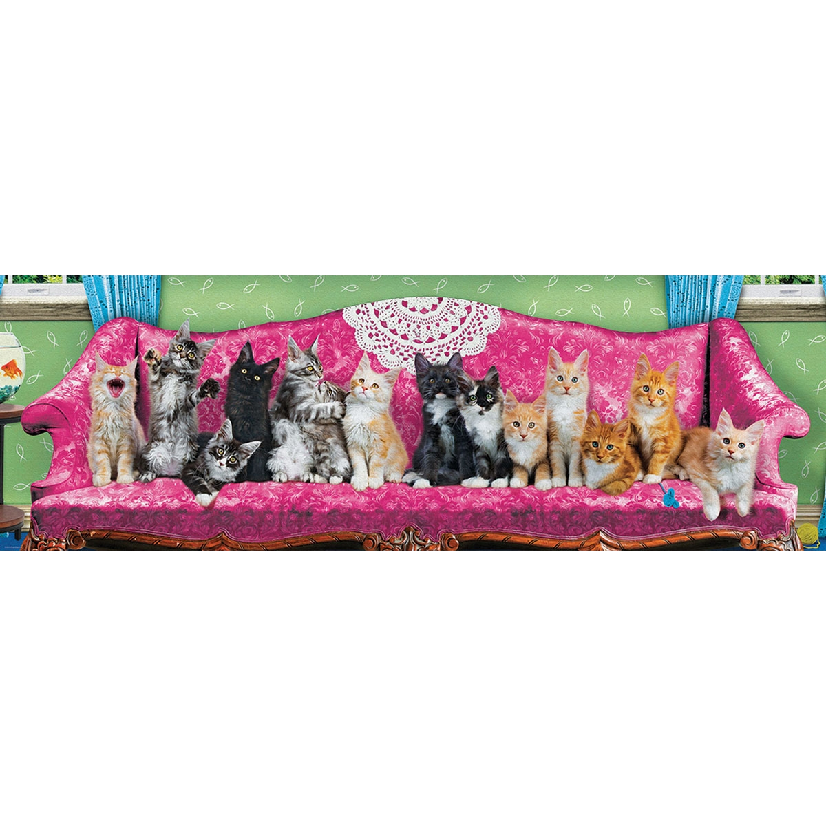 EUROGRAPHICS Panoramapuzzle Kitty Cat 1000 Teile - Puzzle Couch
