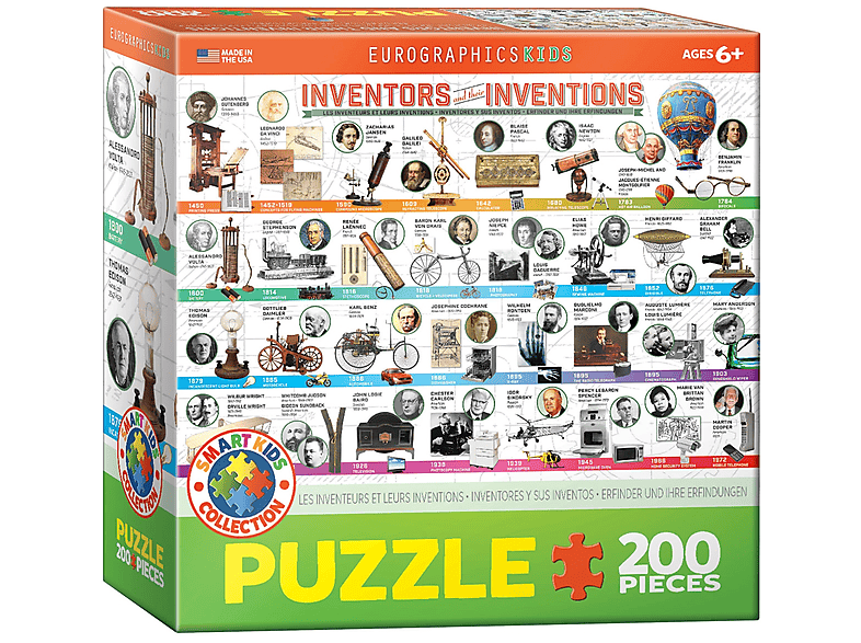 EUROGRAPHICS Erfinder und ihre - Puzzle Erfindungen 200 Stück