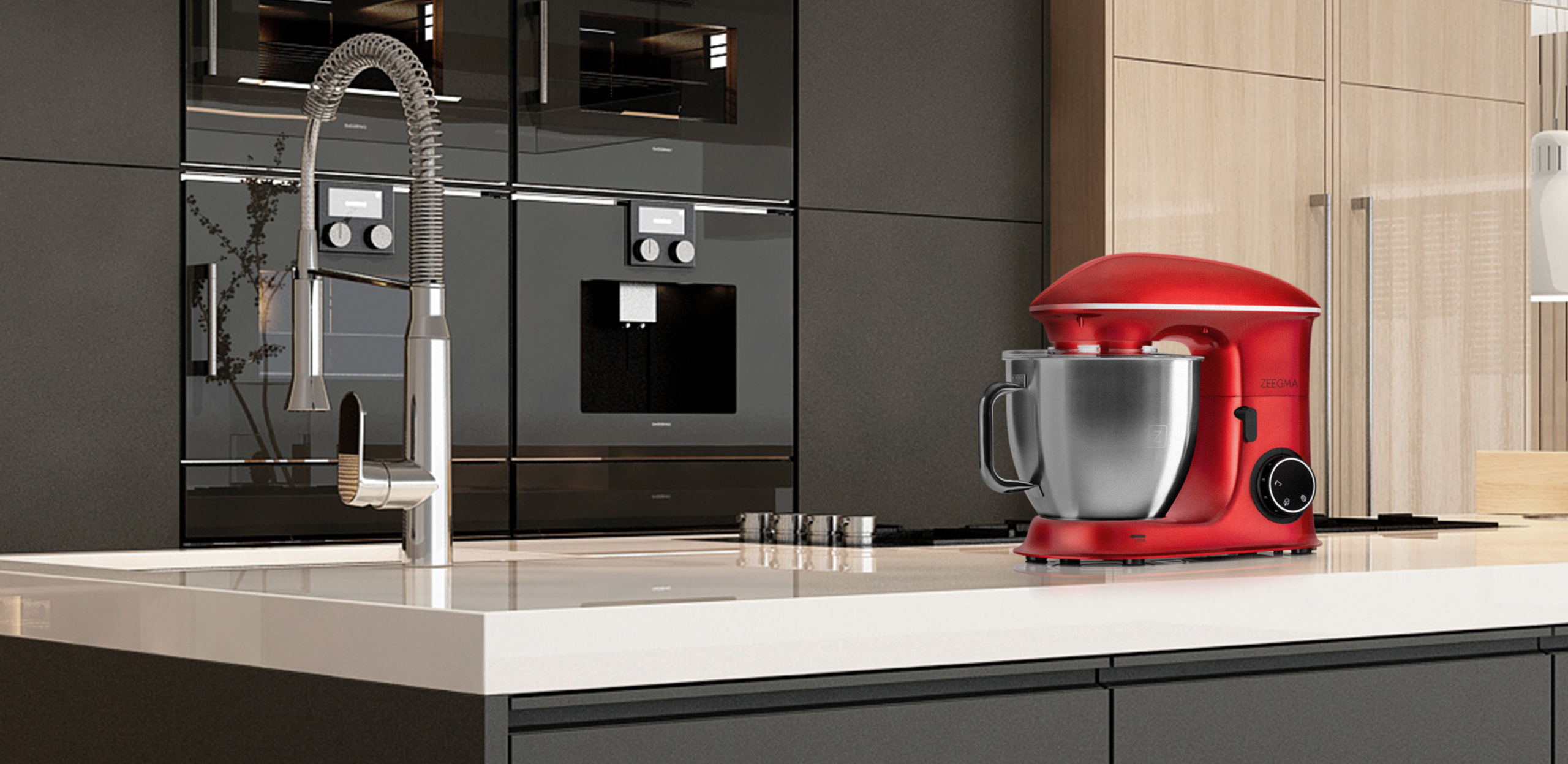 ZEEGMA Planeet Chef Küchenmaschine 6,5 (Rührschüsselkapazität: 1500 Watt) Rot Liter