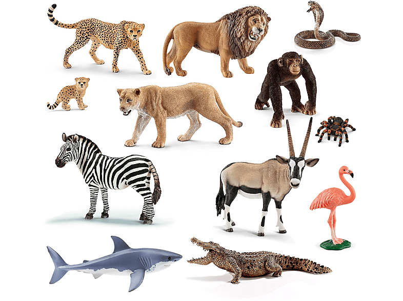 SCHLEICH Afrika-Set mit 12 Tieren Spielfiguren