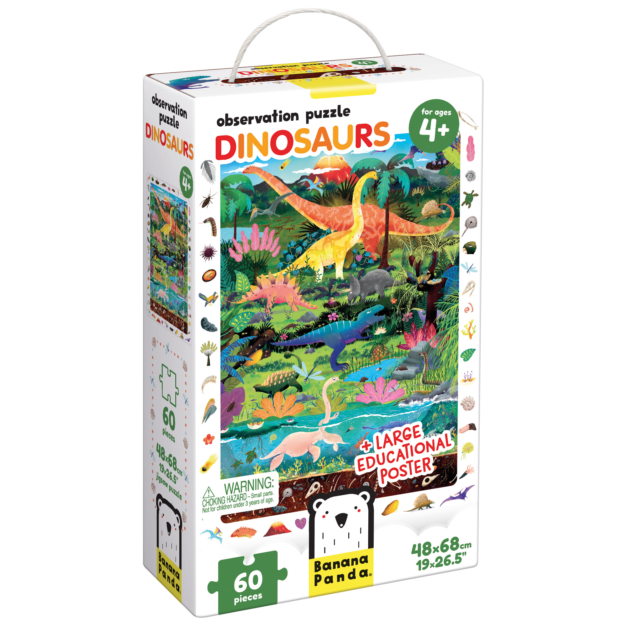 4+ Beobachtungspuzzle Puzzle PANDA Dinosaurier BANANA