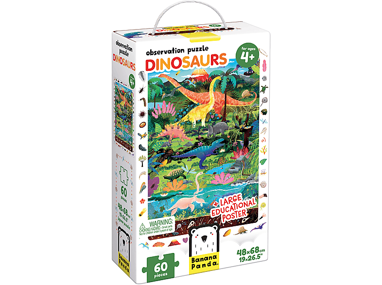 4+ Beobachtungspuzzle Puzzle PANDA Dinosaurier BANANA