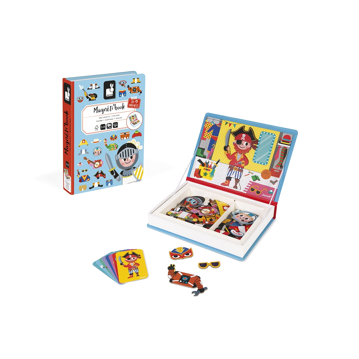 Magneti\'Book Lernspielzeug, Jungs JANOD J02719 Puzzle Kostüme