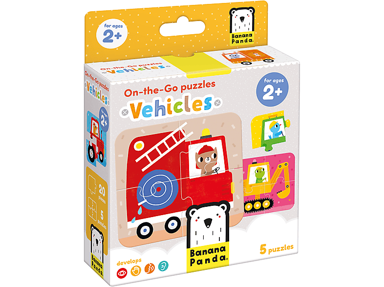 BANANA PANDA Puzzle mit Fahrzeugen für Kinder 20 Teile 2+ Puzzle