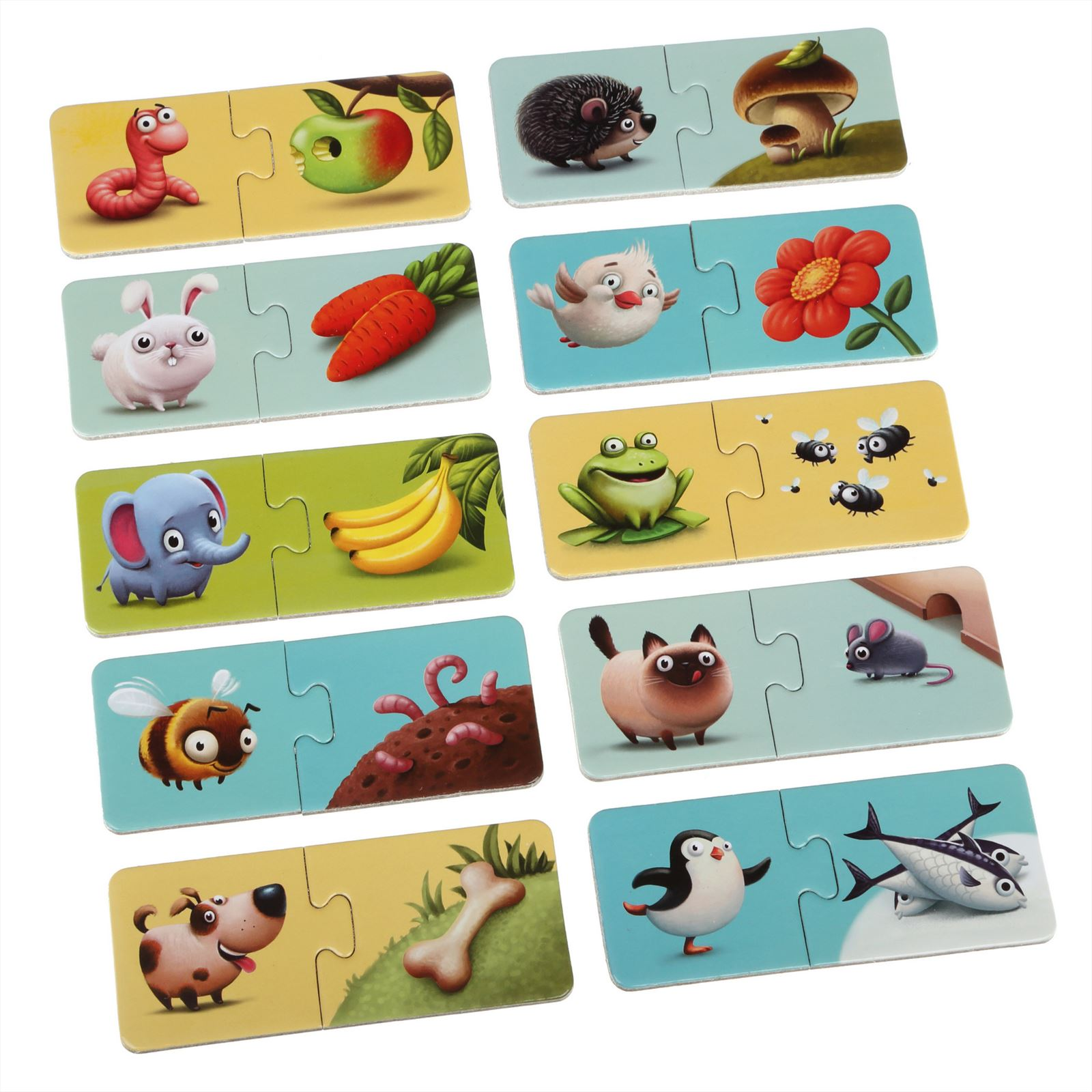 PUZZLIKA Puzzle Wat combinaties - De - Leer Puzzel Dieren 10 Eten Educatieve -