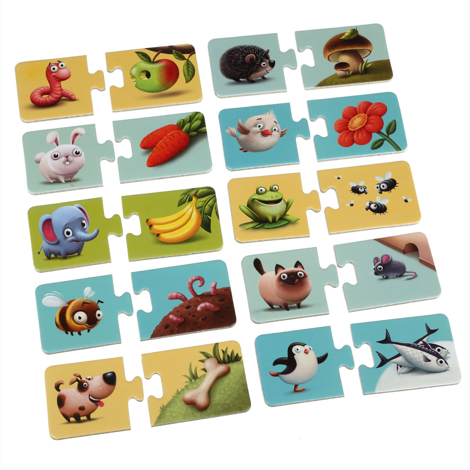 Educatieve Puzzel Eten Dieren - Wat Leer Puzzle 10 De PUZZLIKA - combinaties -
